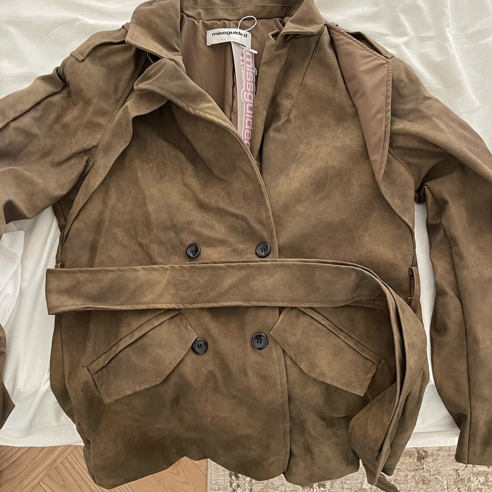 Tan Double-Breasted Trench Coat